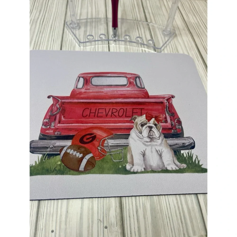 Georgia Bulldogs Computer / Laptop Mouse Pad And Beaded Pen Set